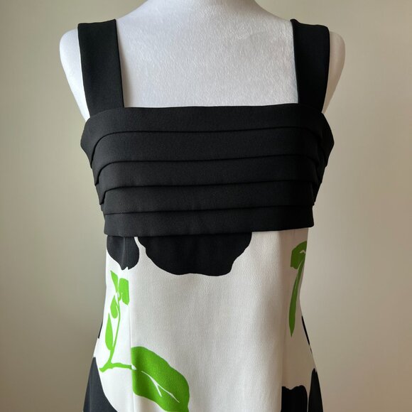 Jessica Howard Floral Midi Dress, Size 6, Green/White/Black, Square Neck - Picture 2 of 9